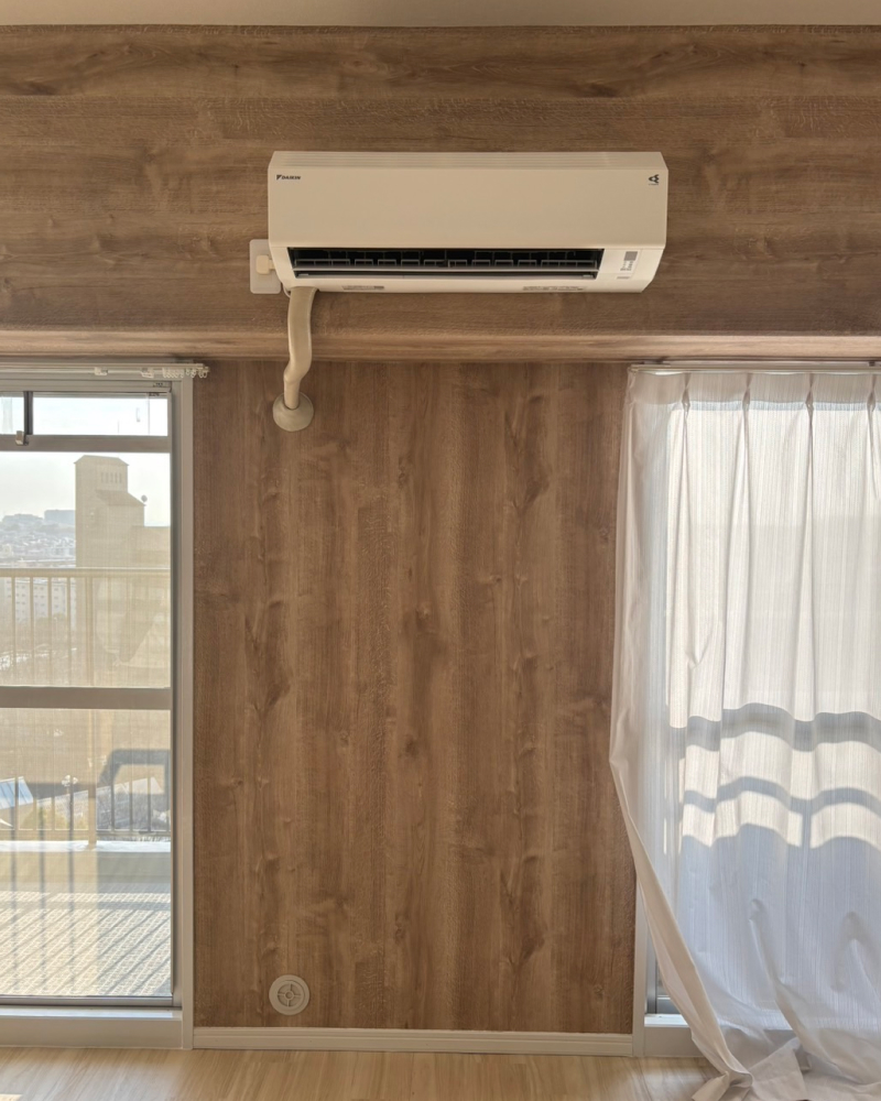大阪府豊中市　エアコン設置 befor/after（ダイキン S405ATEP-W）